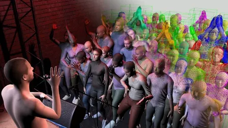 Teaser for Resolving Collisions in Dense 3D Crowd Animations